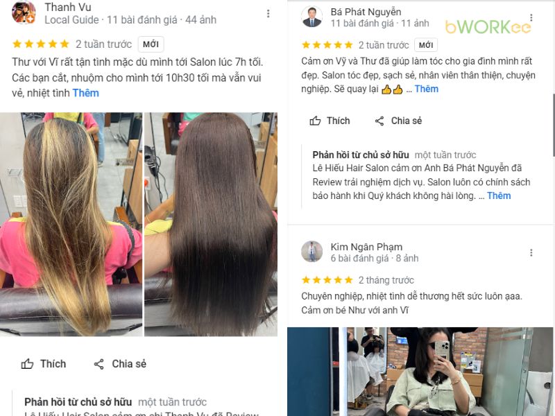 Đánh giá khách hàng về Salon Lê Hiếu