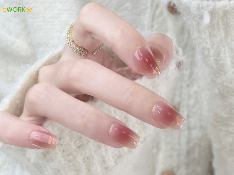 Mẫu móng tay đẹp màu hồng