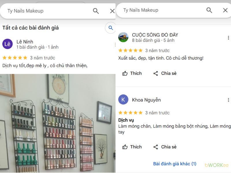 Đánh giá thực tế của khách hàng về Ty Nails Makeup