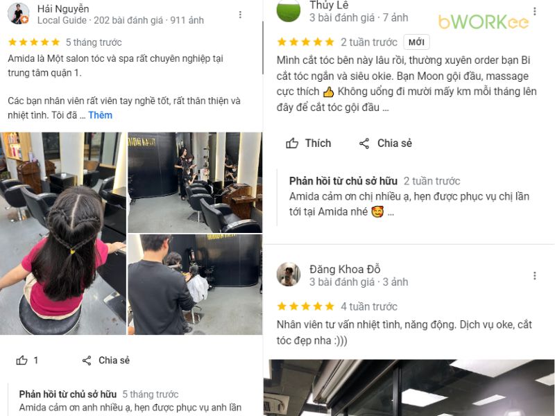 Đánh giá của khách hàng về Amida Hair & Spa