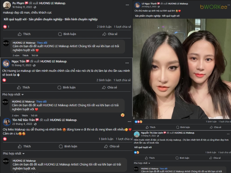 Đánh giá thực tế của khách hàng về HUONG LE Makeup Artist