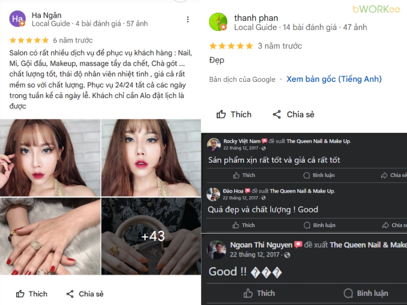 Đánh giá của khách hàng về Nail & Makeup Queem Beauty