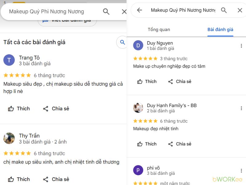 Đánh giá của khách hàng về makeup Quý Phi Nương Nương