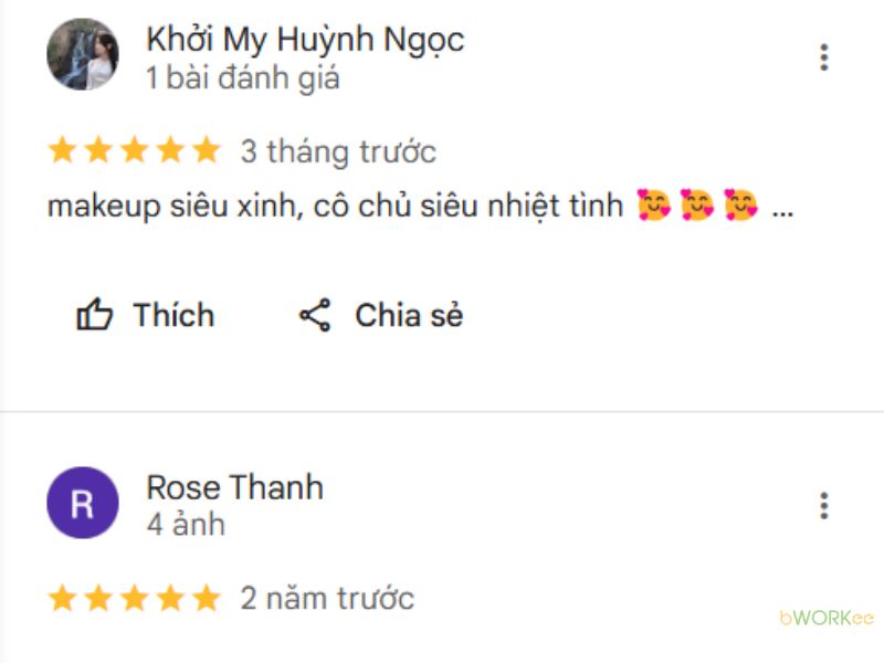 Đánh Giá của khách hàng về Rose Thanh MakeUp Store