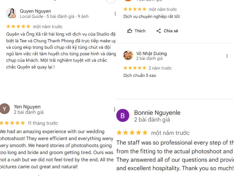 Đánh Giá của khách hàng về TEE LE STUDIO
