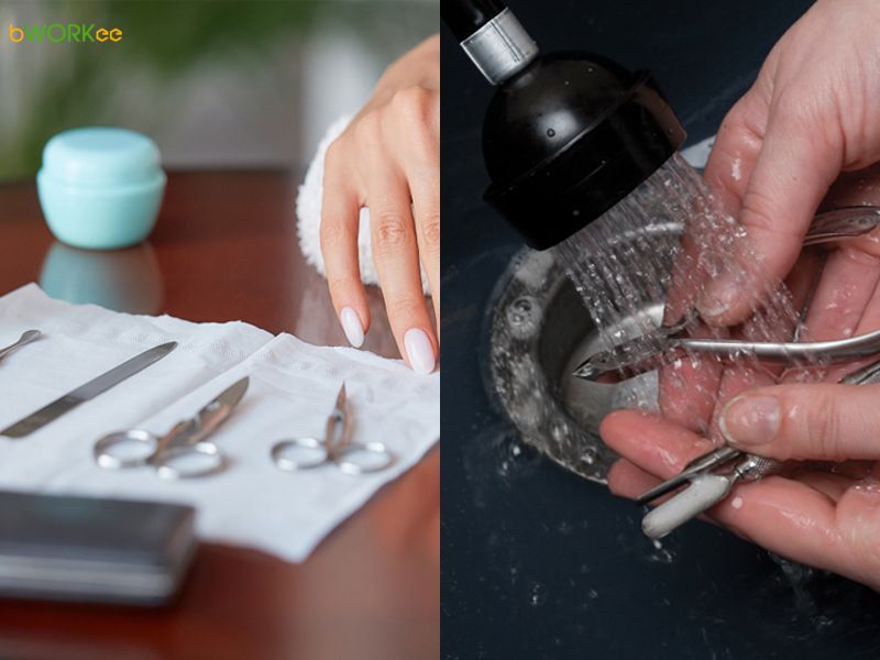 Rửa tay và dụng cụ ngay sau khi sử dụng