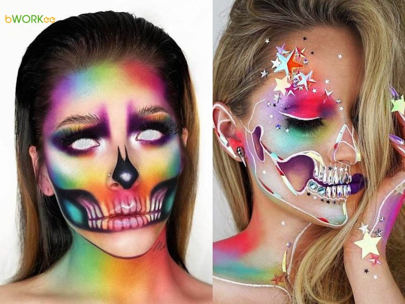 Makeup Halloween Phong Cách Neon Nổi Bật