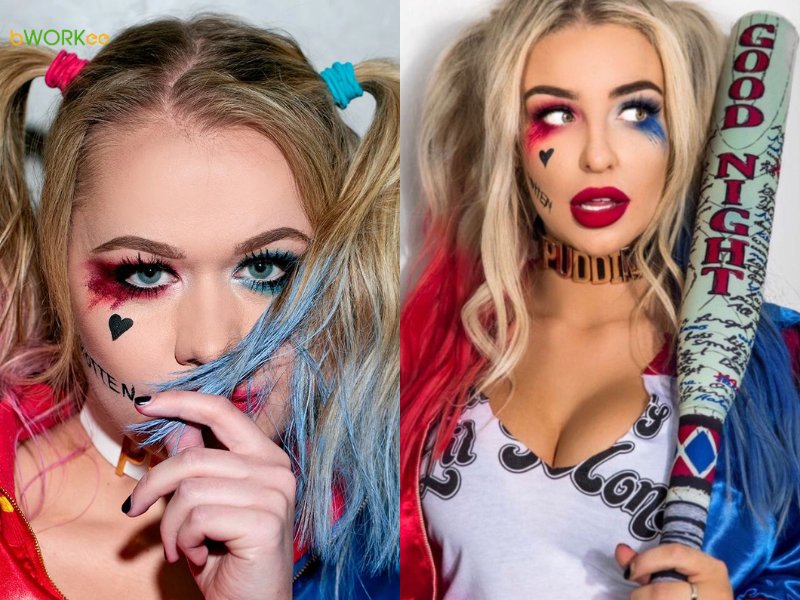 Halloween Makeup Phong Cách Harley Quinn