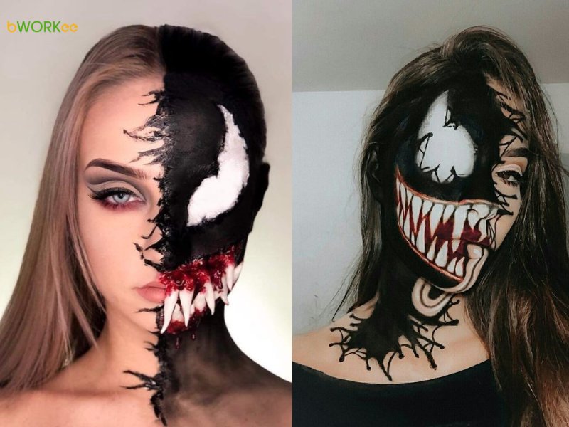 Makeup Halloween Theo Phong Cách Venom