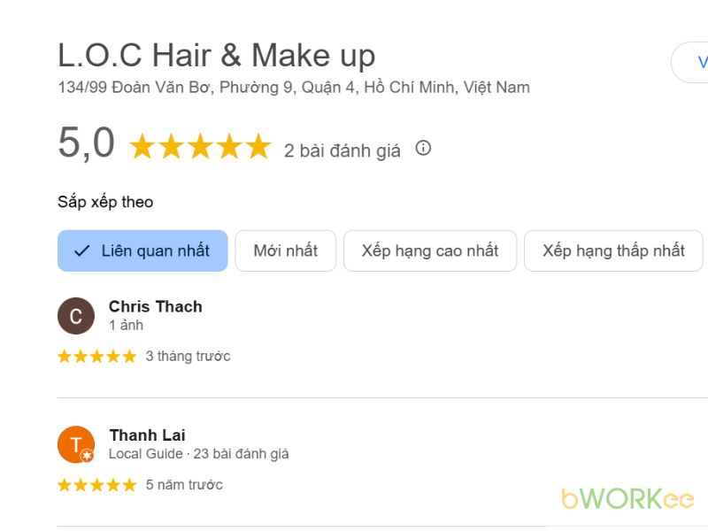 Đánh giá cảm nhận của khách hàng về L.O.C Hair & Make up