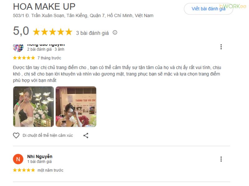 Đánh giá từ khách hàng về Hoa Makeup