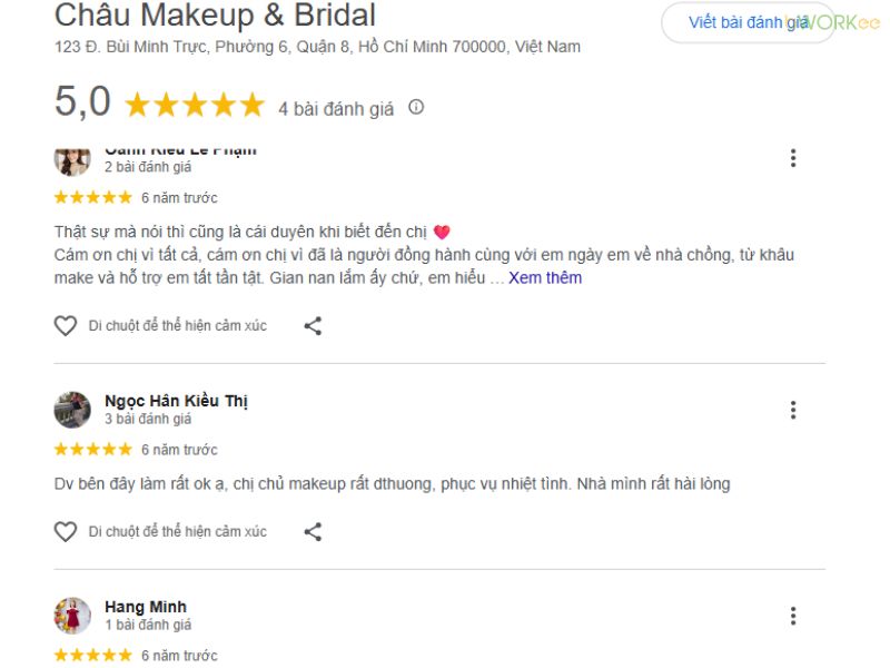 Đánh giá thực tế từ khách hàng về Châu Makeup & Bridal
