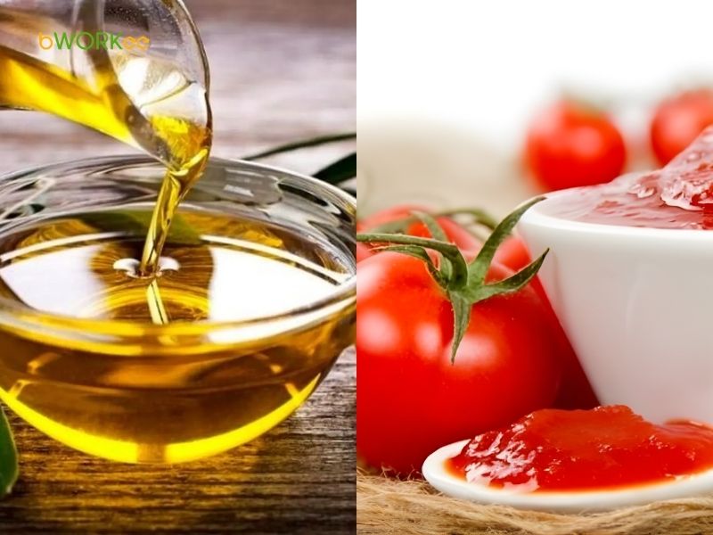 Cà chua và Dầu oliu (Dưỡng ẩm)