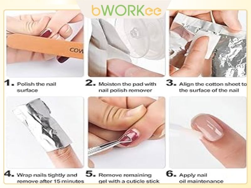 Tháo móng giả bằng dung dịch acetone