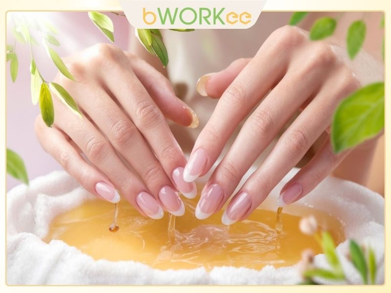 Dưỡng m&oacute;ng tay với dầu &ocirc; liu 