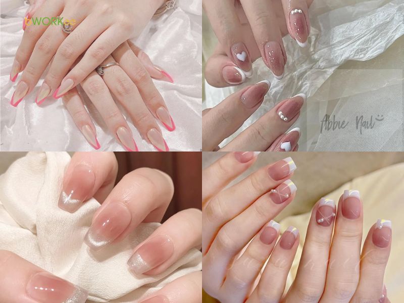 Sơn nail đầu móng màu hồng