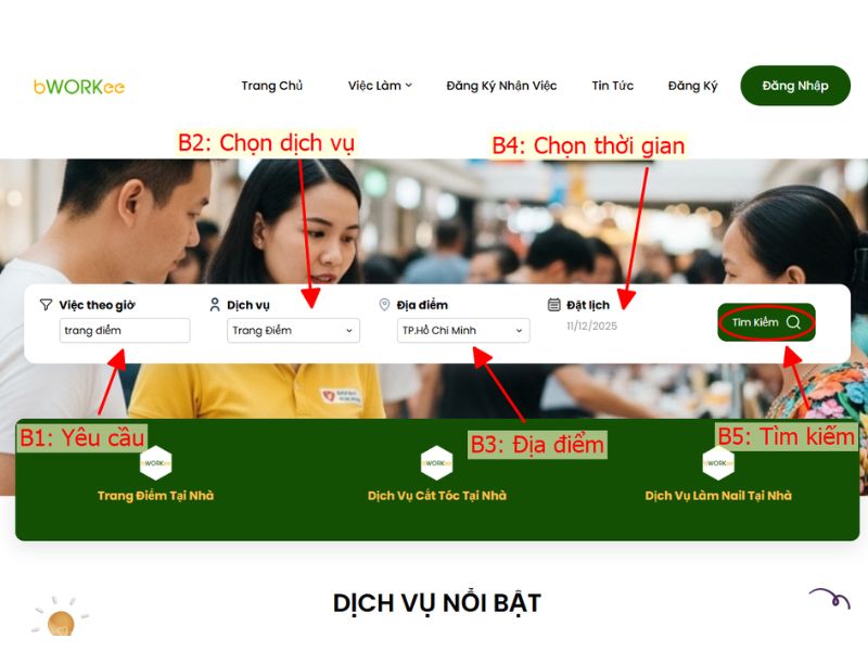 Cách 2: Lựa chọn dịch vụ theo nhu cầu