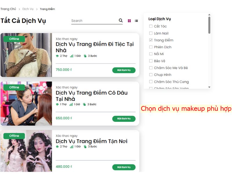 Chọn gói dịch vụ phù hợp