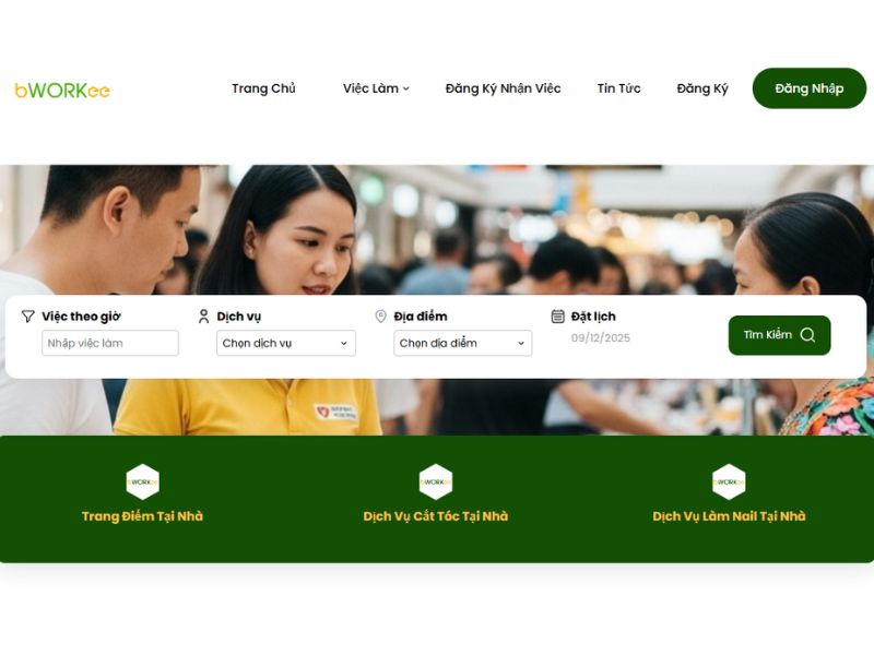 Truy cập website Bworkee