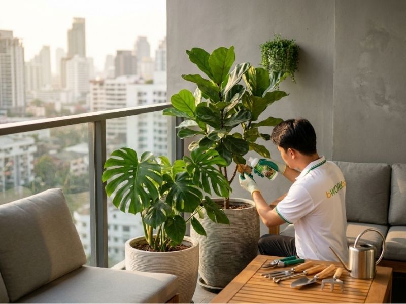 Quy tr&igrave;nh chăm s&oacute;c c&acirc;y cảnh tận nơi cho doanh nghiệp